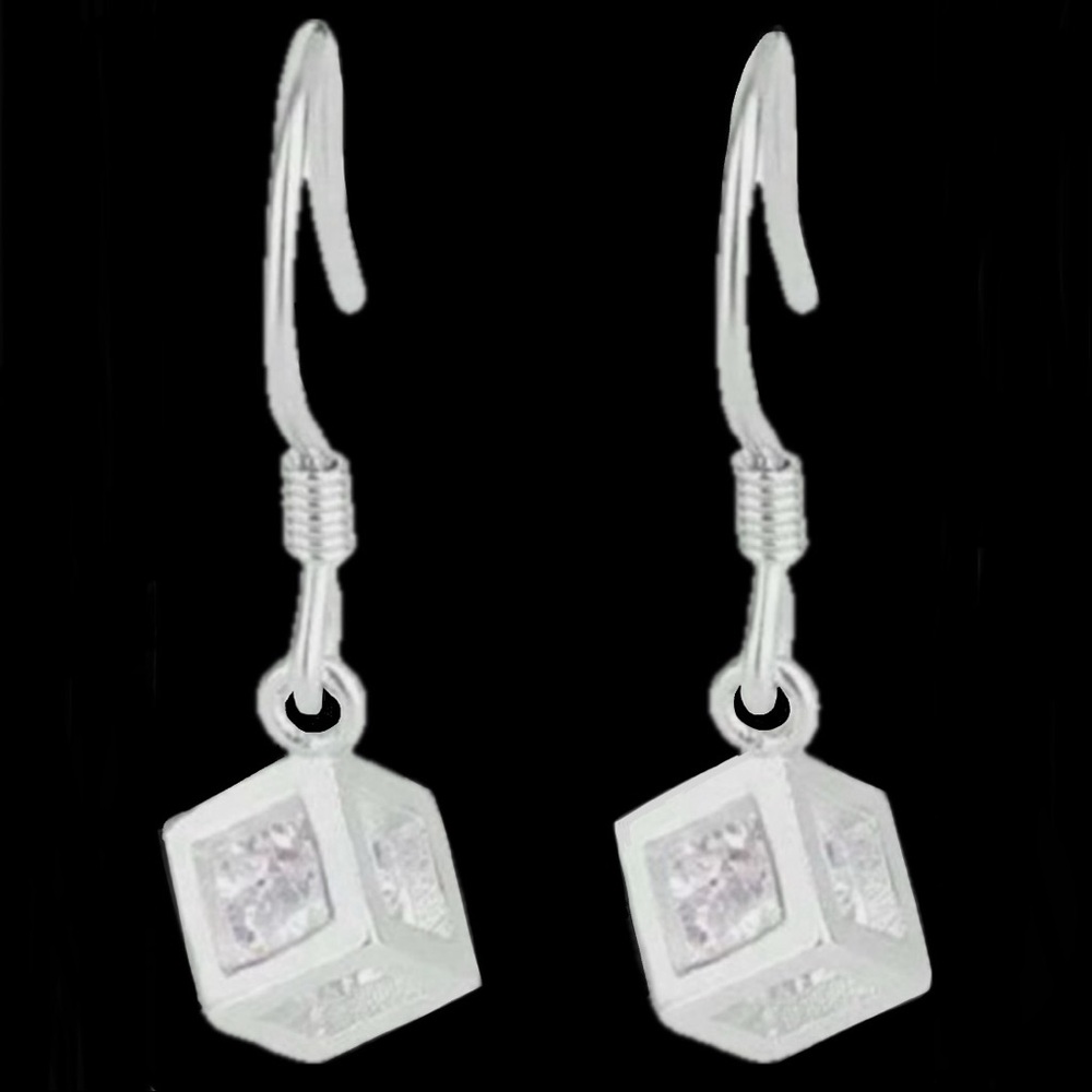 Crystal in a Cube~ Clear Swarovski Loose Caged Captured Open Block Silver Dangle - Picture 1 of 6